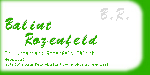 balint rozenfeld business card